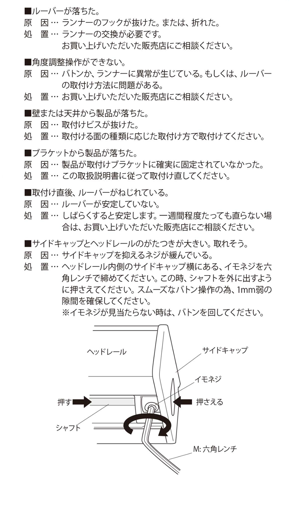 とりつけの注意点