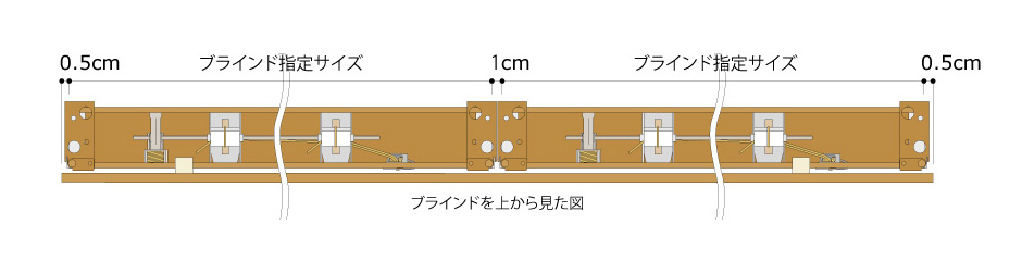 2本連結したI型バランスは、両サイドに0.5cmずつ＋連結箇所に1㎝の分だけ長くなります